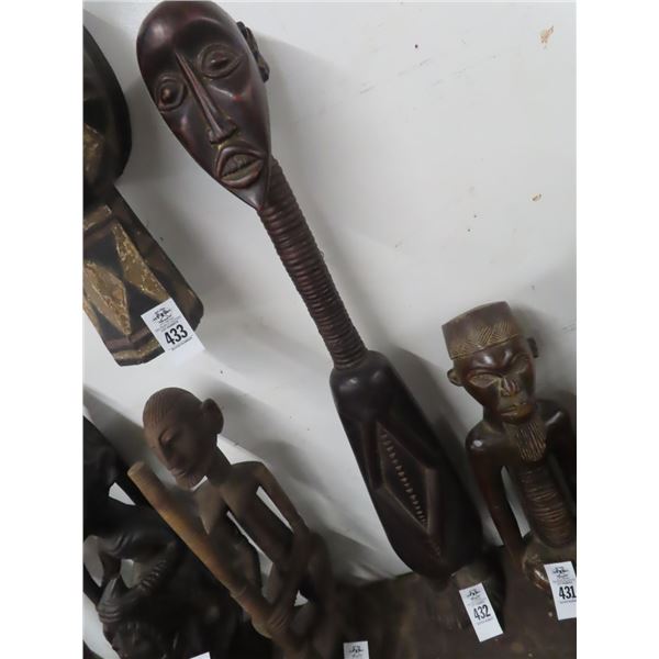 African Carved Man w/Neck Extension - 35"