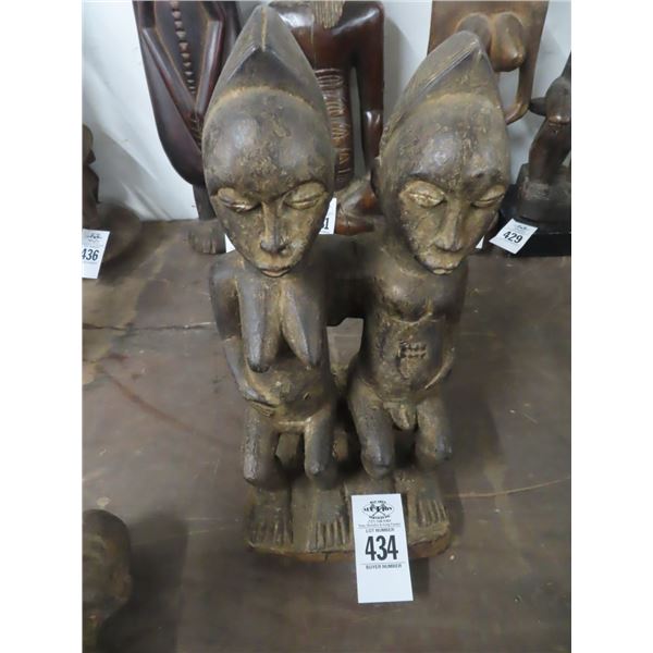 African Carved Man & Woman - 14"