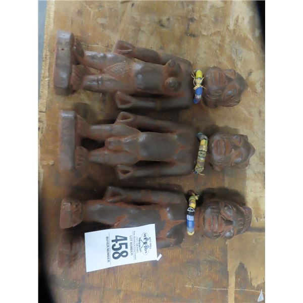 3-Hand Carved African Asst. Statues - 3 X $