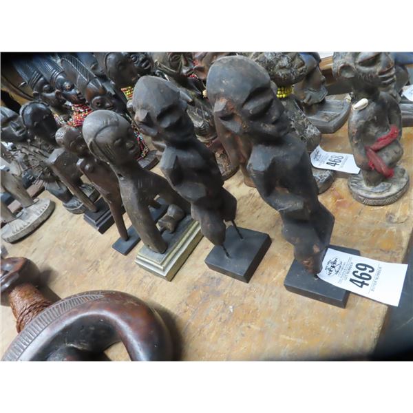 5-Hand Carved African Miniature Figures - 5 X $