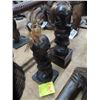 Image 1 : 2-Hand Carved African Statue w/Feathers - 9" - 2 X $