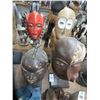 Image 1 : 4-African Carved Mask On Stand - 15"/22" - 4 X $
