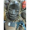 Image 1 : African Carved Mask On Stand w/Helmet - 19"