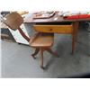 Image 1 : Vintage Work Table w/Drawer and Tiger Oak Office Chair