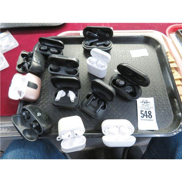 12 Earbuds w/Cases Note one has a bud missing. 12 X $