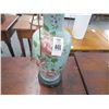 Image 2 : 4-Painted Floral/Brass and Glass Table Lamp - 4 X $