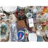 Image 2 : Lot of Figurines Blue Glass Bottles, Cups, Teapot and Dishes