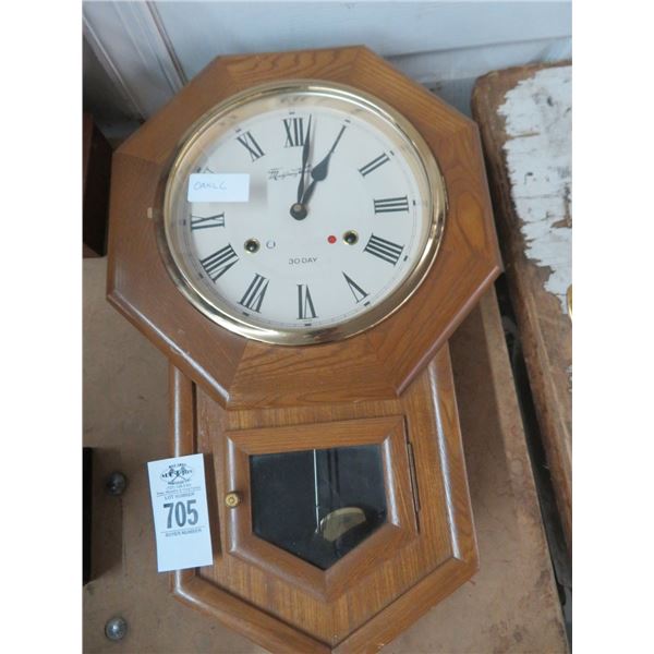 Montgomery Ward Oak Pendulum Wall Clock