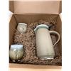 Image 1 : Signed Studio Art Pottery Pitcher & Cups - Pitcher 8.5" Cups 3" please see photos.