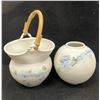 Image 1 : 2 Artist Signed Studio Art Pottery Planters / Vases (largest approx: 6.5"W 6.5" tall)