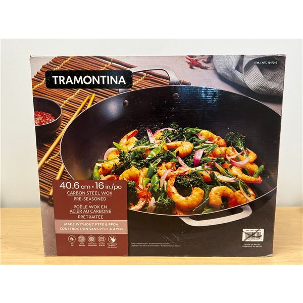 Tramontina 16  Carbon Steel Wok - some use as pictured - please see photos.