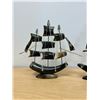 Image 2 : 2 Horn Carved Decorative Nautical Ships Boats (larger approx: 12.5"W 11.5"T)