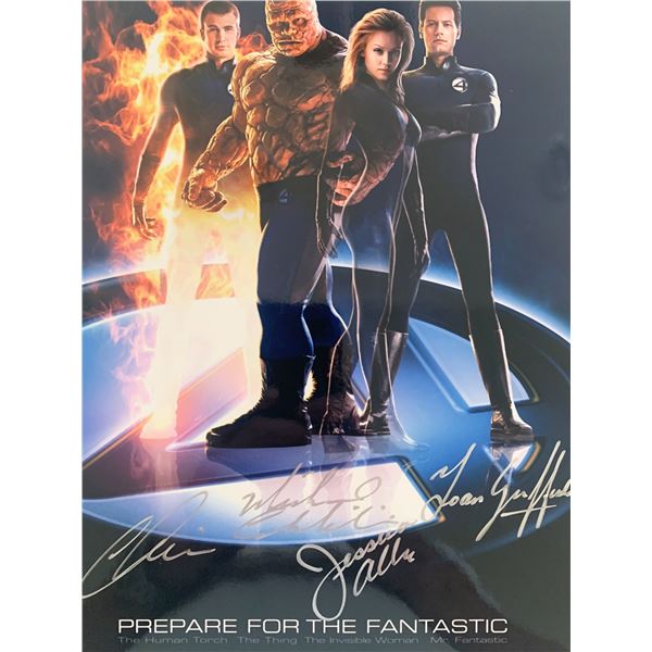 Fantastic Four cast Ioan Gruffudd, Jessica Alba, Chris Evans, and Michael Chiklis signed photo