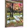 Image 4 : Vintage Peacock Bird and Nature Scene Tapestry Wall Hanging