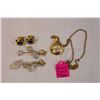 Image 2 : Lot of Vintage Jewelry - Rhinestone Clip on Earrings, Cuff Links