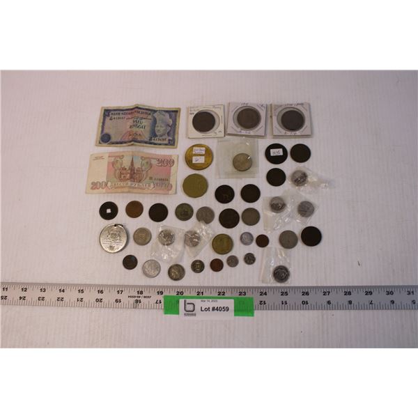 Lot of Assorted Vintage and Antique Collectible Coins - 1939 Nazi Coin, 1835, 1800s