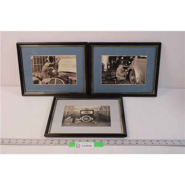 (3) Vintage Frames with Automotive Pictures