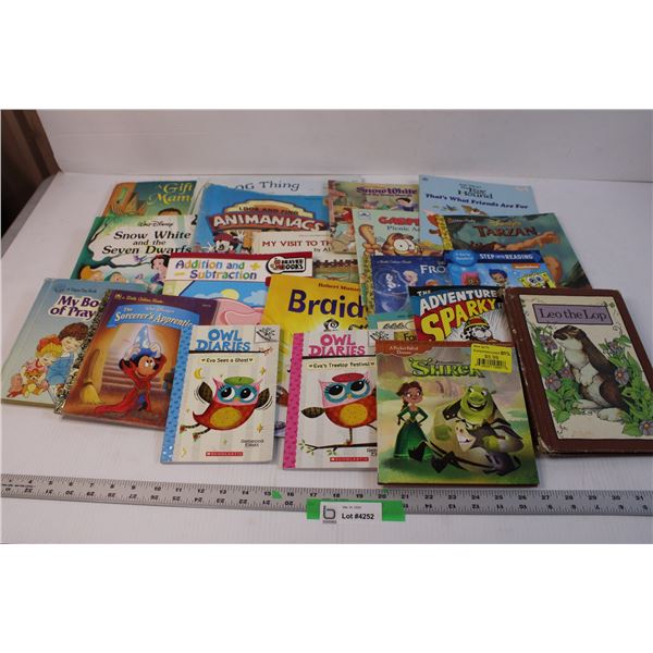 (20) Assorted Kids Books - Disney, Garfield, Owl Diaries