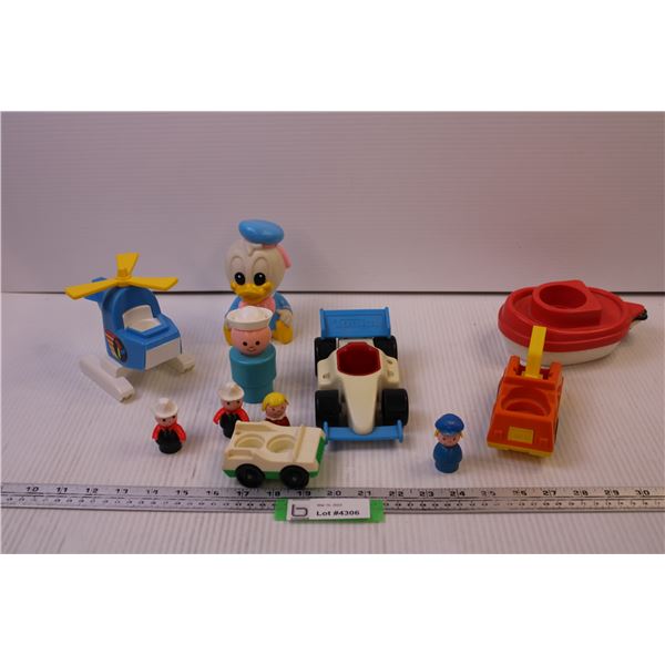 (10) Assorted Fisher-Price and Tonka Toys + 1984 Baby Donald Duck