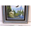 Image 2 : Framed Cabin in the Woods Painting (20x17)
