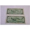 Image 4 : (2) 1954 Canadian 1 Dollar Bills