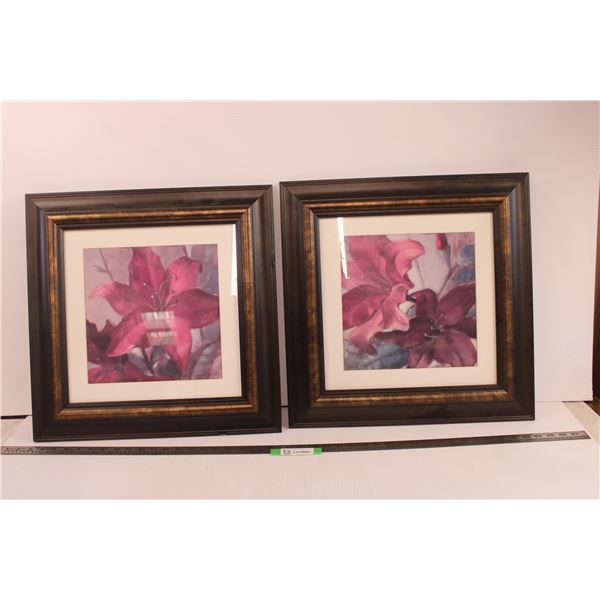 (2) Framed Flower Pictures