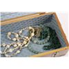 Image 2 : Wooden Jewellery Box w/ (3) Necklaces