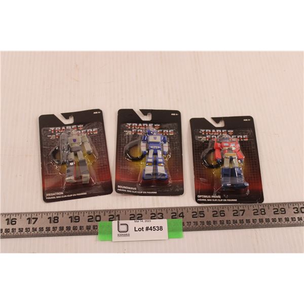 (3) Collectable Transformers Bag Clips (Factory Packaged)