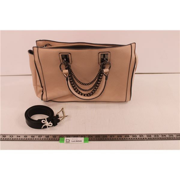 Pink JustFab Purse + Belt