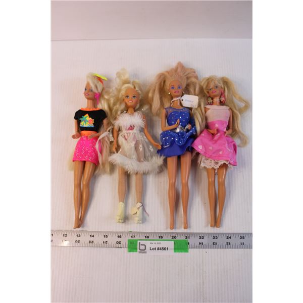 (4) Assorted Barbie Dolls - 1980s