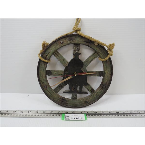 Western Themed Battery Operated Clock (10" - untested)