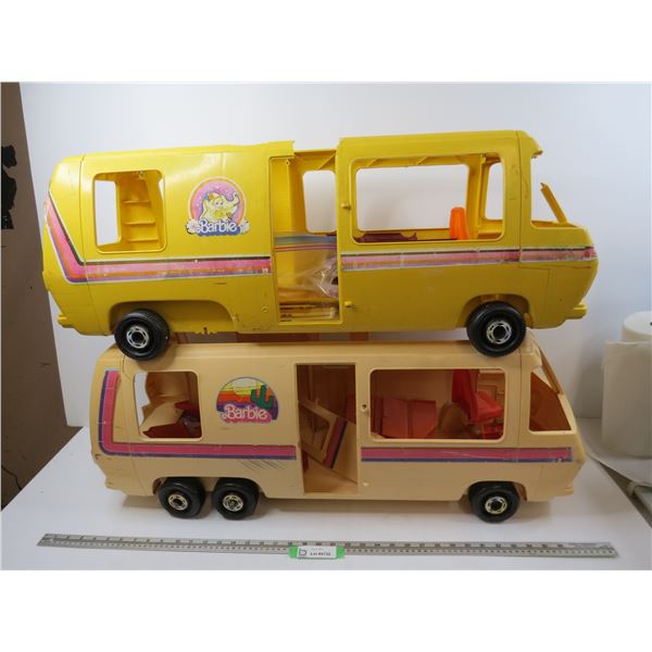 *(2) Barbie Camper Vans (both have damages)