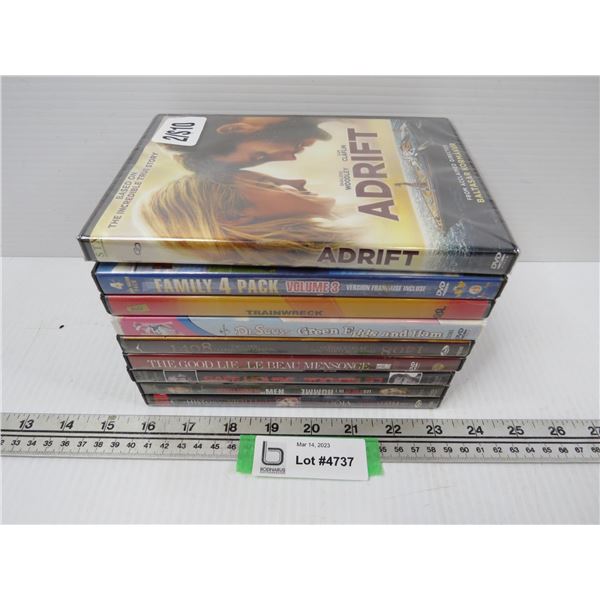 (9) DVDs (children's - action - family)