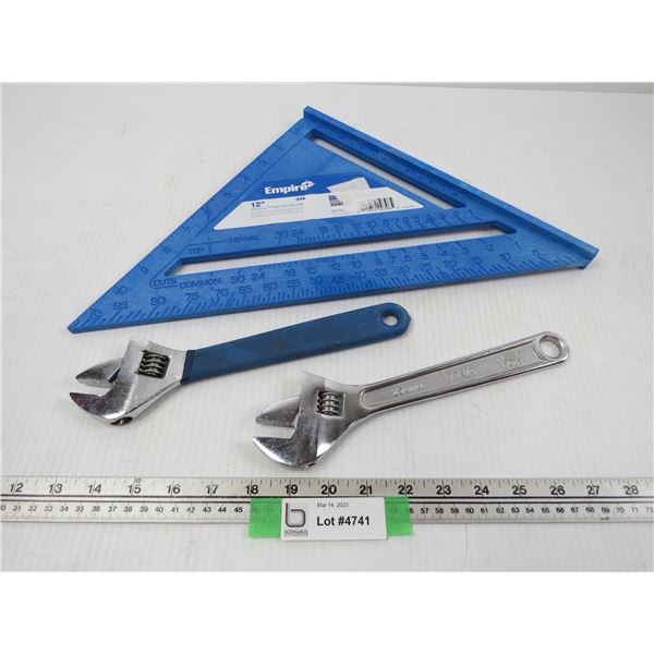 12" Polycast Rafter Square - (2) Crescent Wrenches