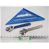 Image 1 : 12" Polycast Rafter Square - (2) Crescent Wrenches