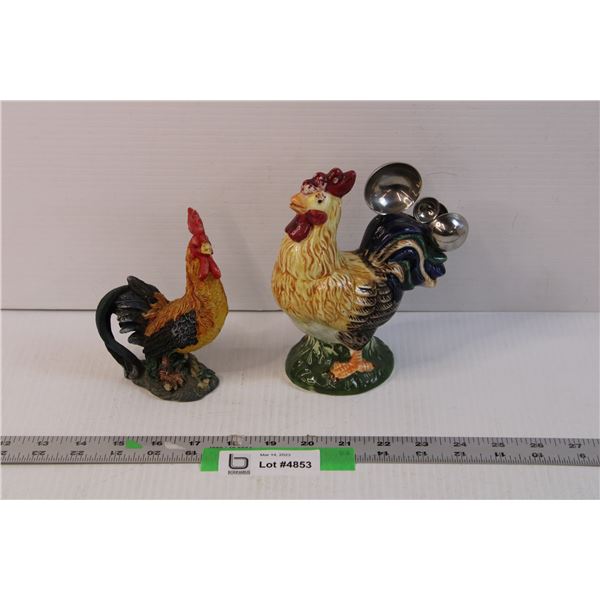 (2) Chicken Decor Items