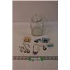 Image 1 : Glass Jar and Assorted Jewelry