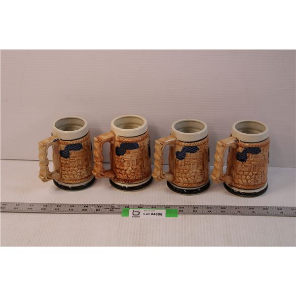 (4) Vintage Ceramic Beer Steins