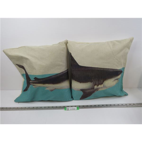 (2) Shark Print Pillows