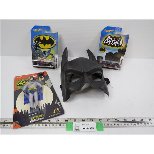 Bendable Batman Figure - (2) Hot Wheels Bat Mobiles - Batman Mask