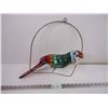 Image 1 : Wooden Ornamental Parrot with Metal Perch