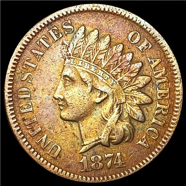 1874 Indian Head Cent CLOSELY UNCIRCULATED