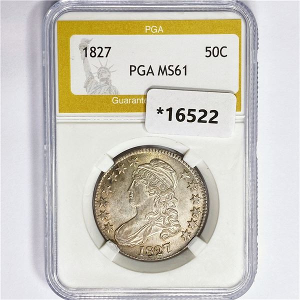 1827 Capped Bust Half Dollar PGA MS61