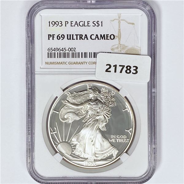 1993-P American Silver Eagle NGC PF69 UC