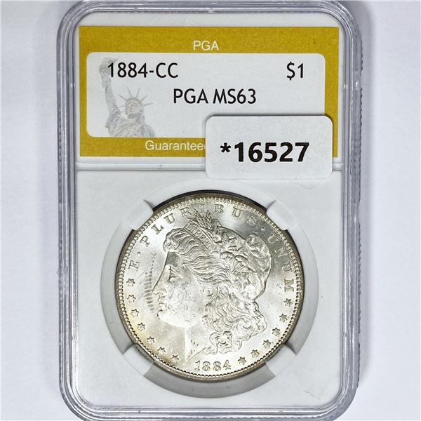 1884-CC Morgan Silver Dollar PGA MS63