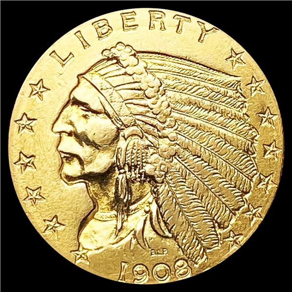 1908 $2.50 Gold Quarter Eagle LIGHTLY CIRCULATED