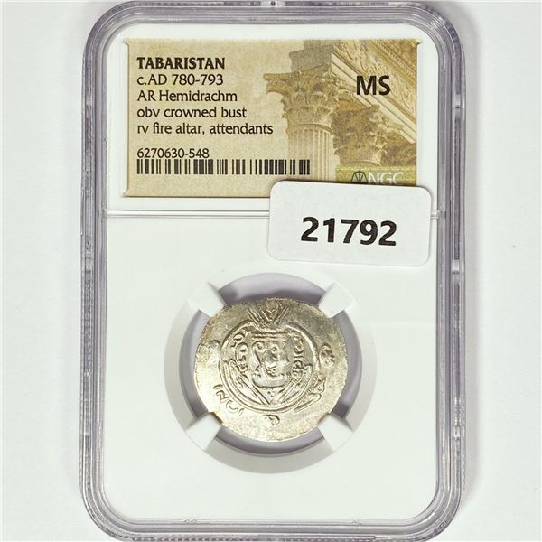 AD 780-793 Tabaristan AR Hemidrachm NGC MS