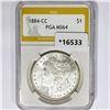 Image 1 : 1884-CC Morgan Silver Dollar PGA MS64