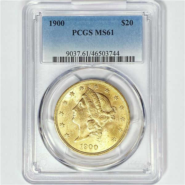 1900 $20 Gold Double Eagle PCGS MS61