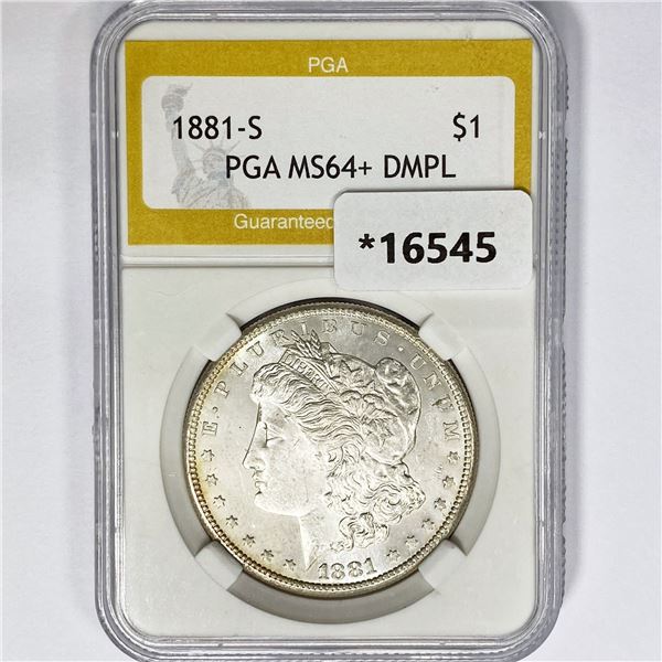 1881-S Morgan Silver Dollar PGA MS64+ DMPL